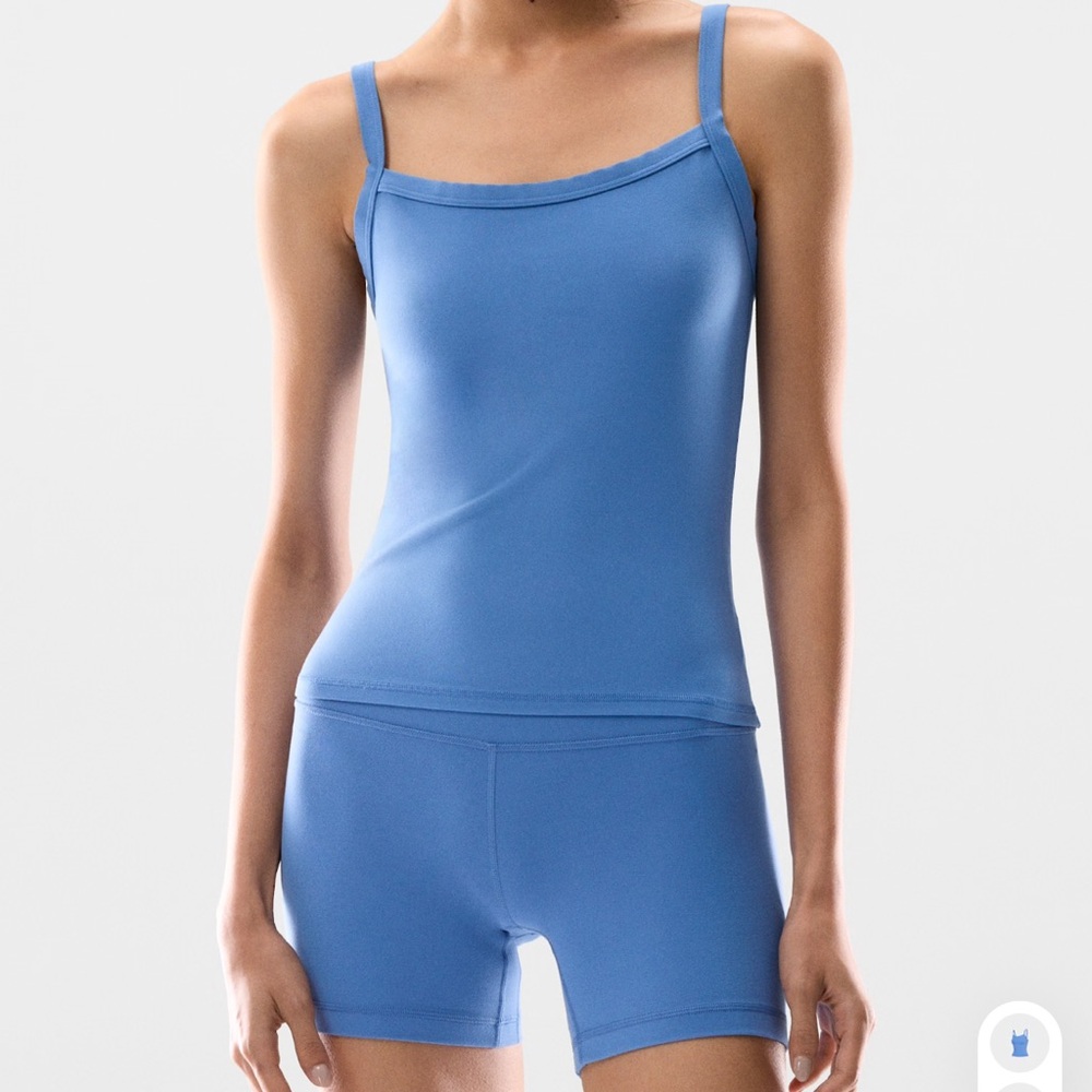 Golden Aritzia Blue workout top